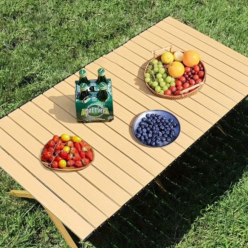 Folding Picnic Table,Portable 4ft Roll-Up Camping Table Egg Roll Table with Storage Bag for 4-6 People, Low Foldable Long Table image 2