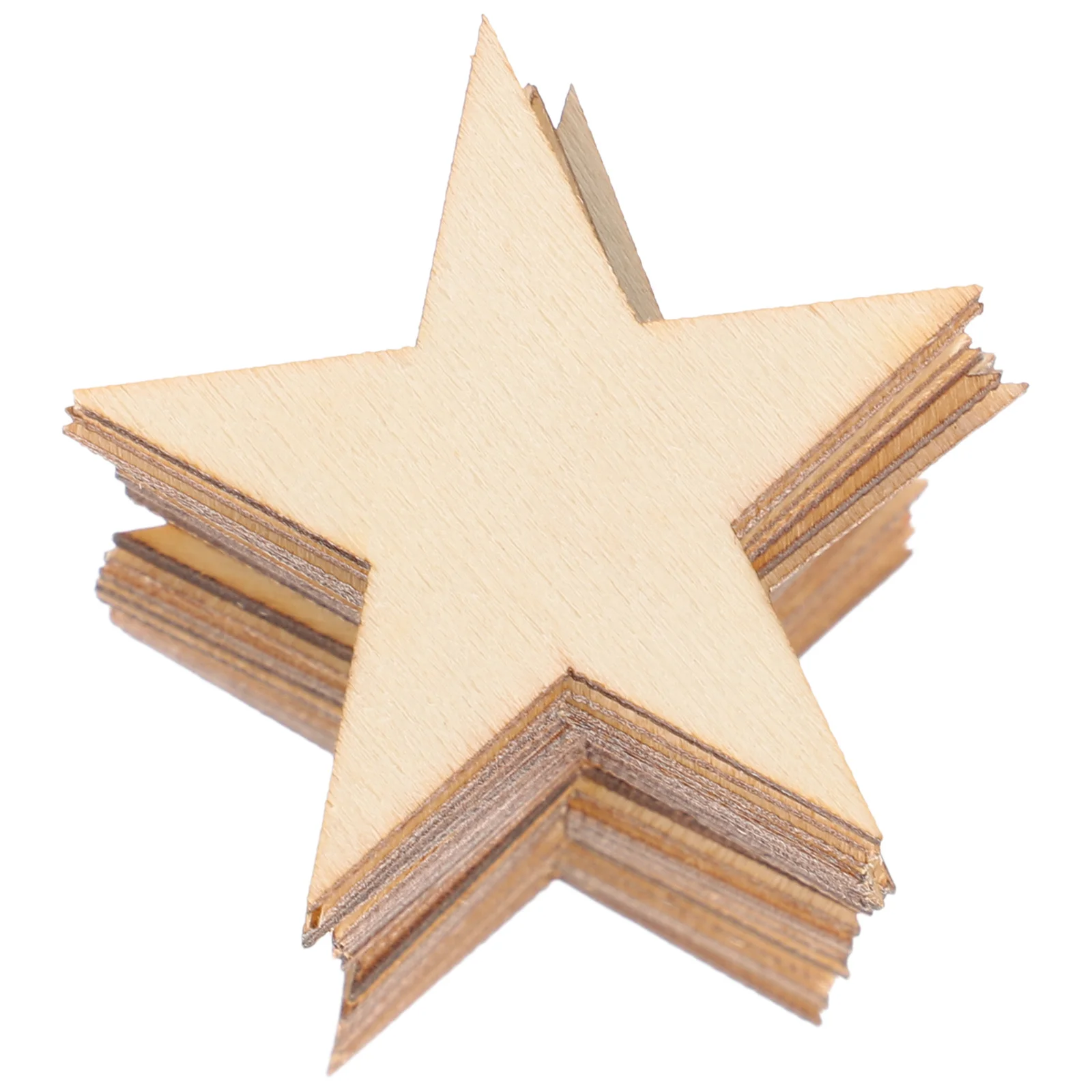 

50 pcs Wooden Star Cutout 40Mm Unfinished Wood Chips For Diy Crafts Decorations Birthday Wedding Kids School Projects Wood
