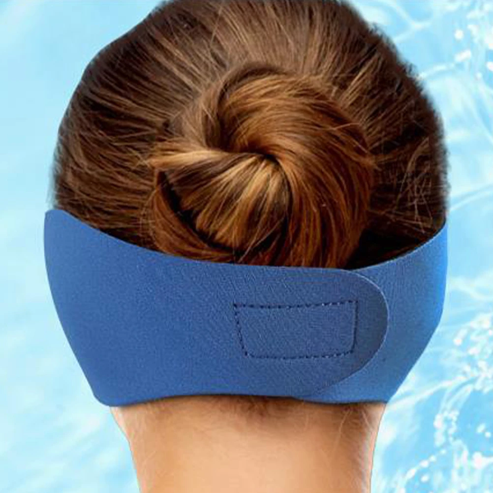 

2Pcs Ear Protection Headbands for Swimming Bathing Blue Pink L Adjustable Sticky Shower Hair Bands Water Activities