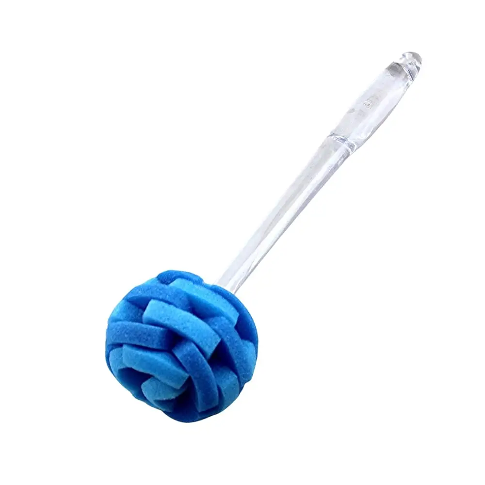 Soft Touch Kitchen Glassware Multi-Purpose Sponge Puff Dish Brush 11.5\ with Clear and Comfortable Ergonomic Handle (1)