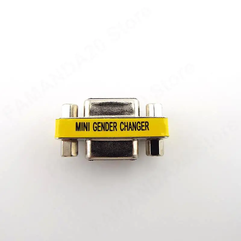 1pcs 15pin VGA / SVGA Female to Female double F to F Cable Gender Changer Adapter F/F Extender Connector Joint Serial Port N6