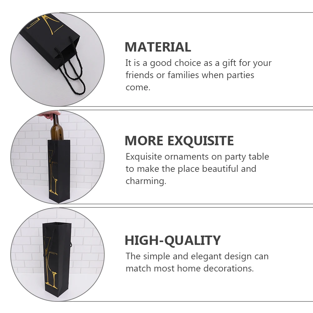 

24pcs Gift Bags Reusable Bottle Wrapping Pouches Elegant Wine Wrapping Bag Design Party Supplies Red Storage ganizer