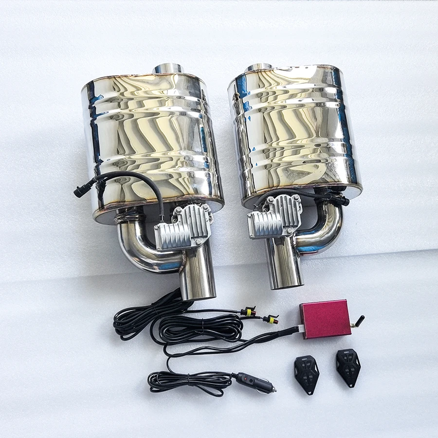 Car Exhaust Muffler With Valve 2 Pieces Universal For Sound Change S304 Remote Control Waterproof