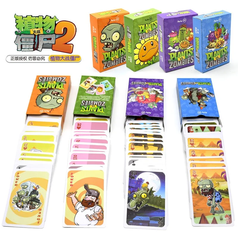

Новые популярные игральные карты с рисунком Plants vs. Zombies, милые мультяшные карты с аниме-принтами, небольшой подарок, милые карточки, подарки на день рождения