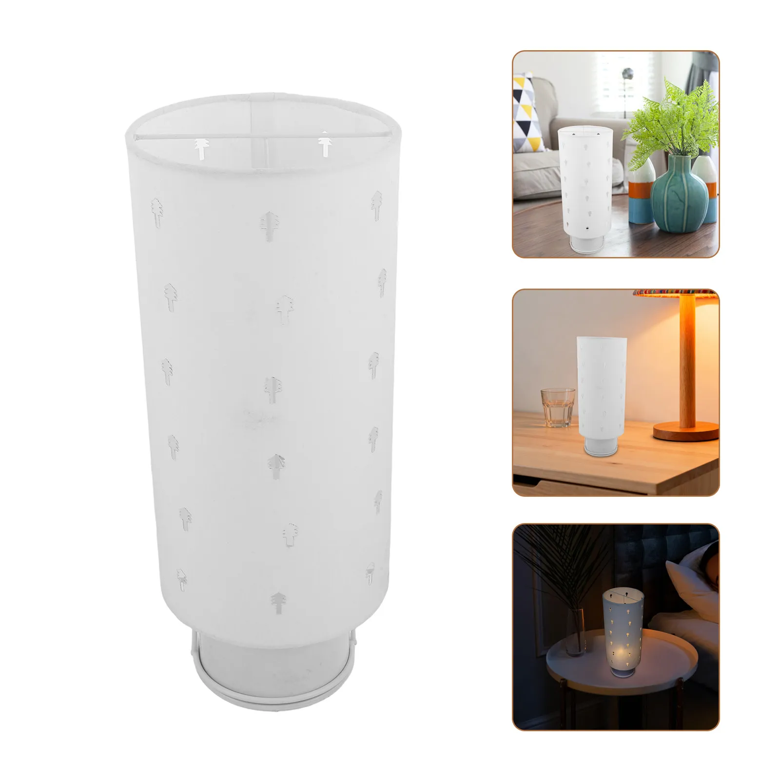 

Маленькая тканевая настольная лампа с вырезами для спальни, гостиной, прикроватной тумбочки, декоративный ночник с мягким рассеянным светом, современный дизайн