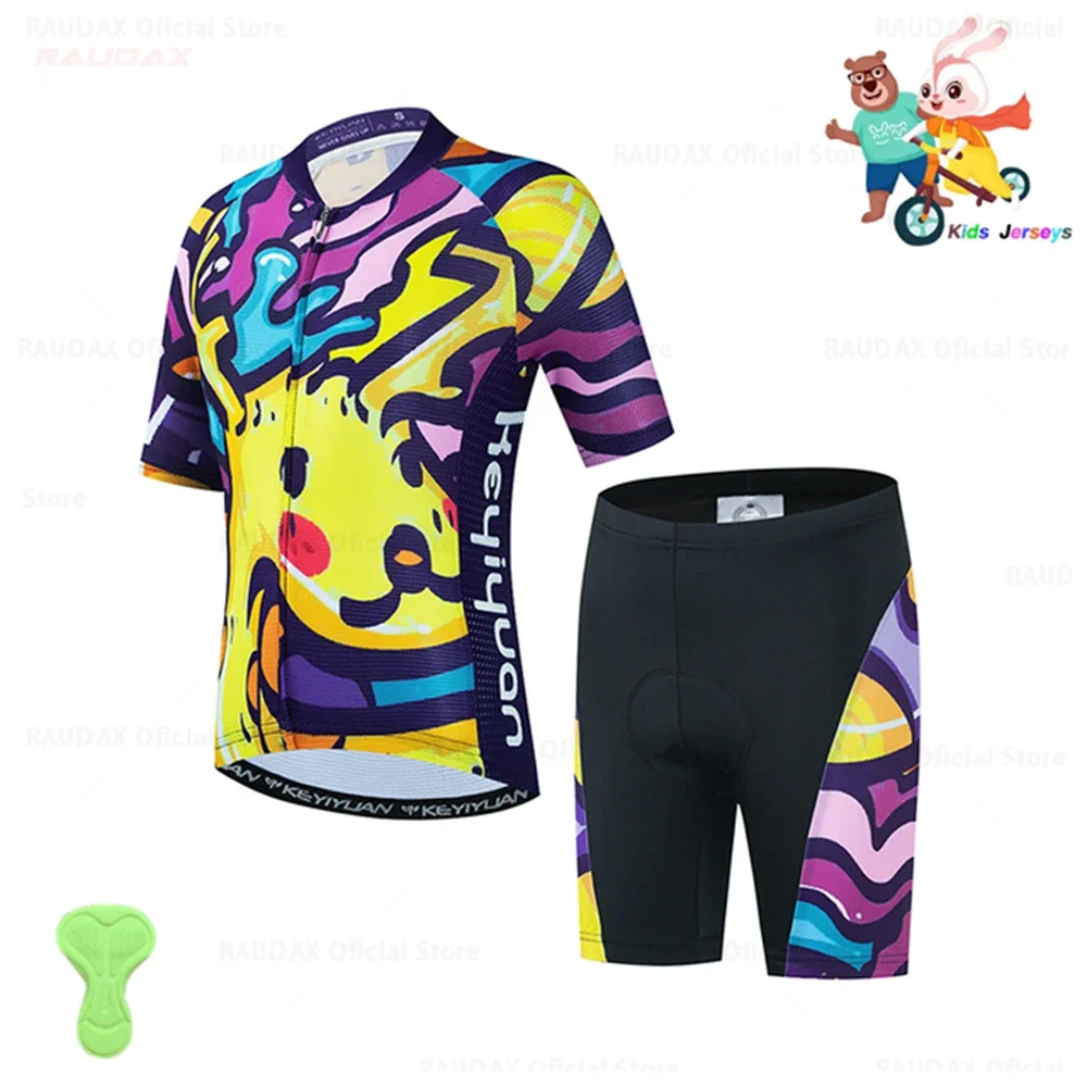 2023 Summer Children\'s Cartoon Riding Suit Boys and Girls High Quality Children Riding Set Biking Short Sleeve Clothes Bicycle