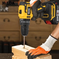 HILDA 21V Cordless Drill Electric Screwdriver Mini Wireless Power Tools Without Battery Makita Interface Yellow Drill