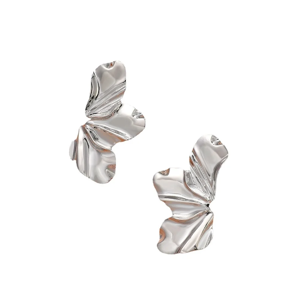 Simple Alloy Leaves Stud Earrings INS Retro Irregular Earring For Women Trendy Jewelry Accessories Dropshipping