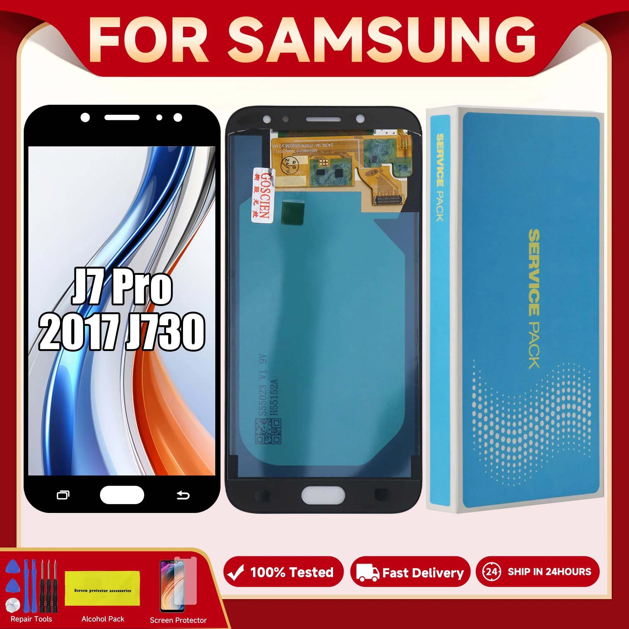 Ori/AMOLED/TFT 5.5''Para Samsung J730 J7 Pro J730F J730GM/DS J730G/DS Display LCD Touch Screen Digitador Assembléia Substituição