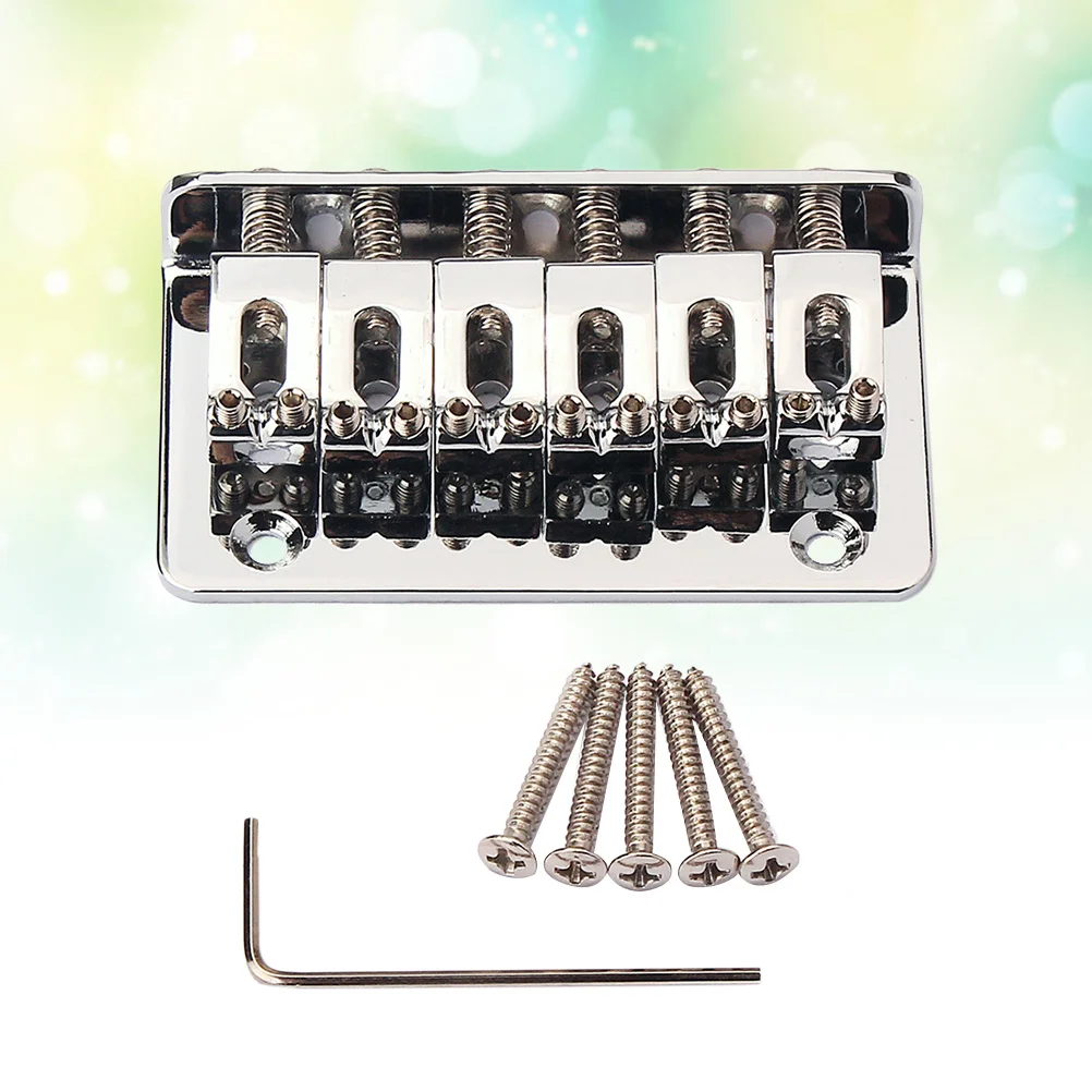 

1 set 73Mm Slotted Metal Saddle Bridge For 6 String Ukulele Guitar Replacement Vintage Style Diy Instrument Part Silver