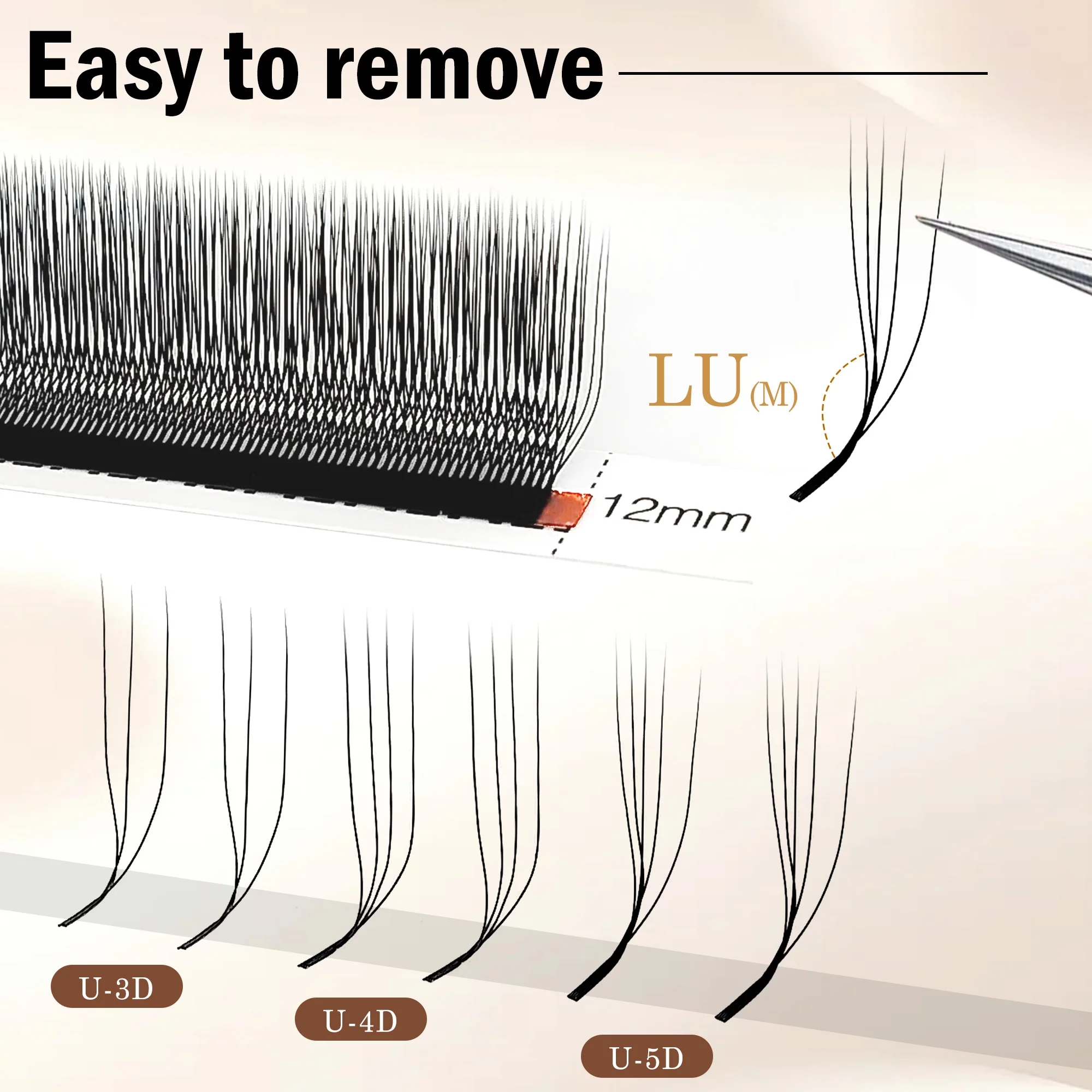 CoMango U-Form YY 3/4/5D Wimpernverlängerungen C/D/LU handgefertigte weiche W-Style-Wimpern Volumen-Kunstwimpern natürliche Wimp – Detail 3