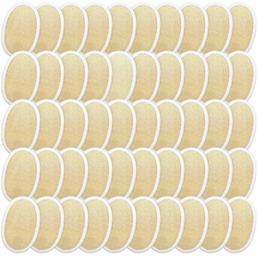 

Meanplan 100 Pieces Exfoliating Loofah Pad Body Scrubber Bath Shower Loofah Sponge Pad Natural Exfoliating Scrubber Luffa Brush