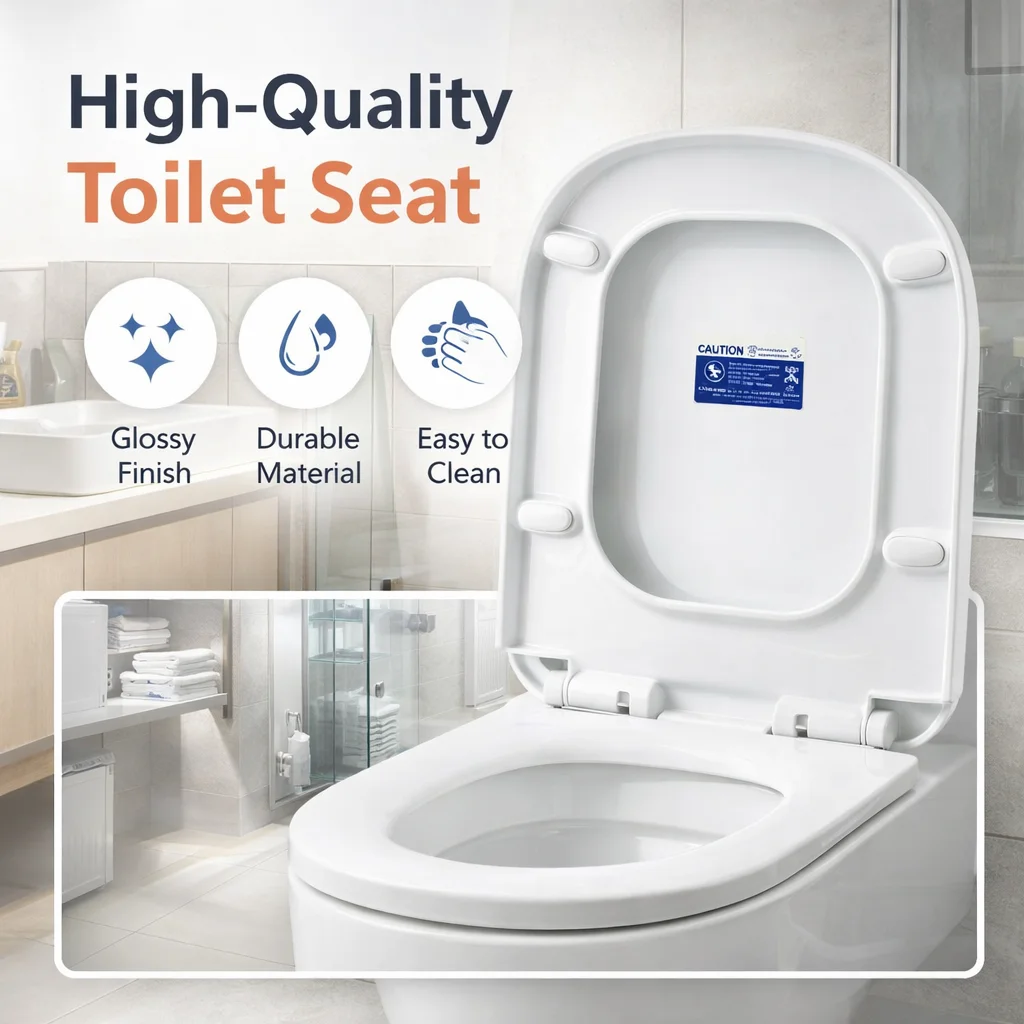 

Home Use Toilet Seat Replacement, Universal Plastic Toilet Lid, Easy Mount for Most Bathroom Toilets