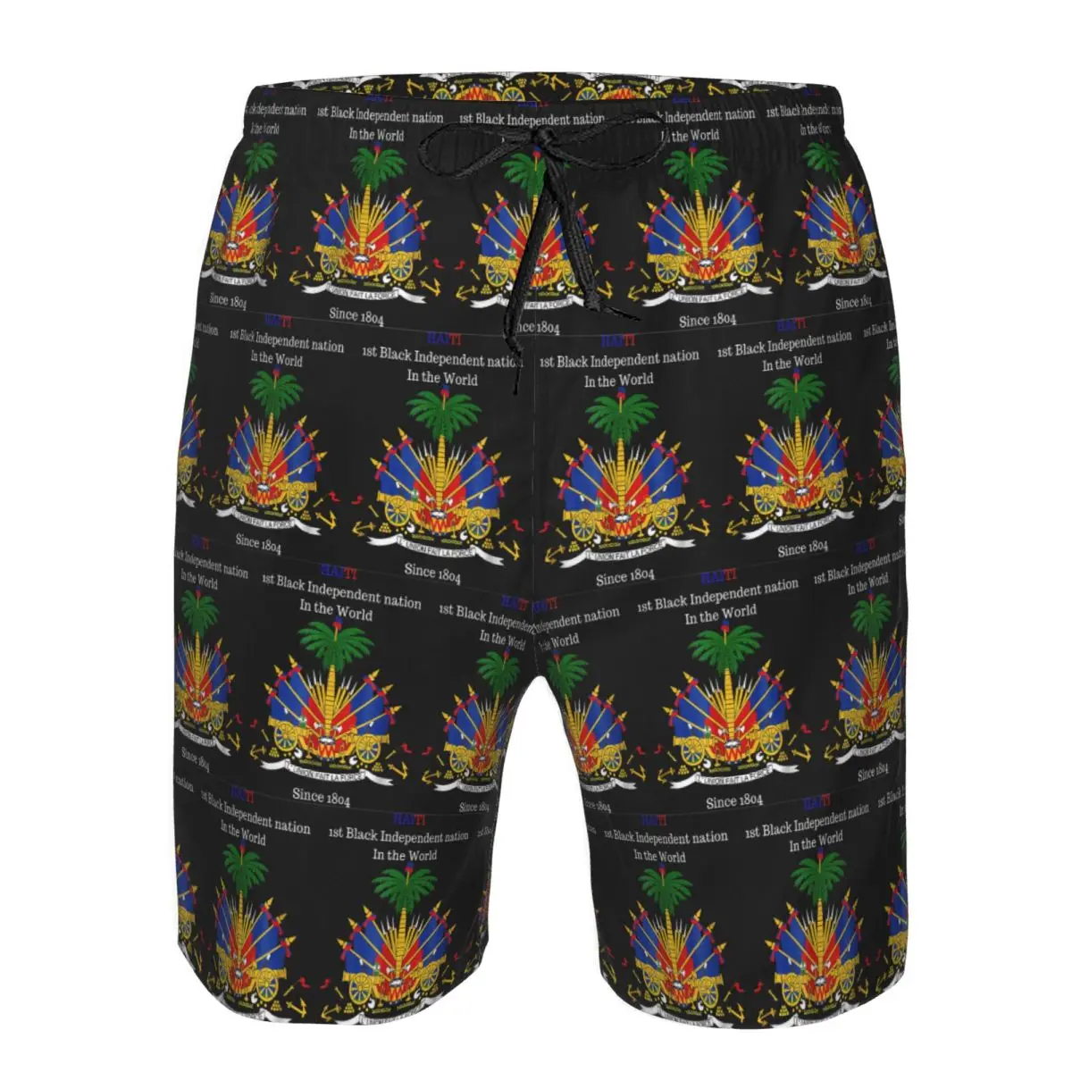 

Haitian Flag Great For Independence Day Celebration Trunks Beach Board Shorts Casual Quick Dry Swim Summer Men Pants