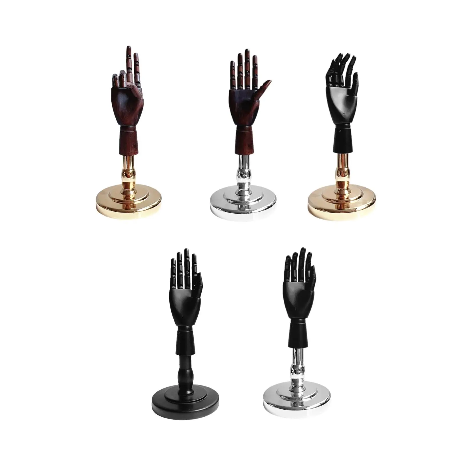 Flexible Wood Hand Model Manikin Right Hand Model Wooden Artist Articulated Hand Mannequin for Art Drawing, Desk Decoration