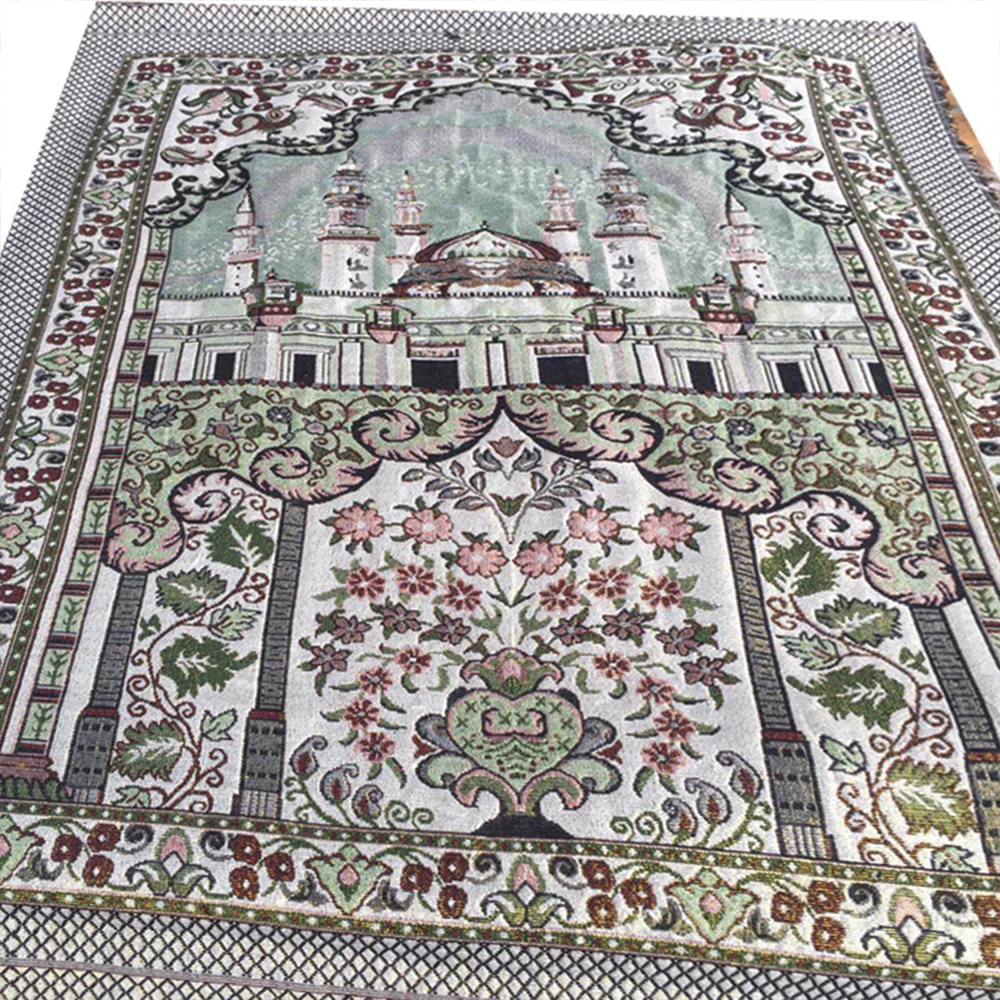 Muslim Carpet Blanket Prayer Rug Tapete with Tassel Islamic Mat Qibla Blanket Portable Embroidery Home Decoration 70x110cm