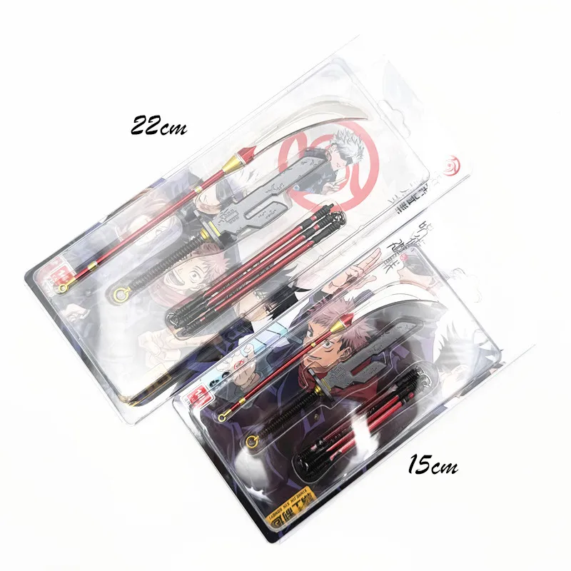 EIN set/3 stücke Jujutsu Kaisen Verflucht Werkzeuge Ryomen Sukuna Anime Peripherie Metall Schwert Modell Ornament Handwerk Geschenke Spielzeug jungen