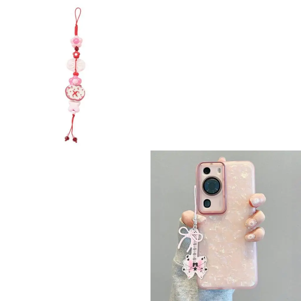 Vibrant Clear Holder Cherry Floral Guitar Accent Phone Rope Compact Size For Everyday Essential Styling