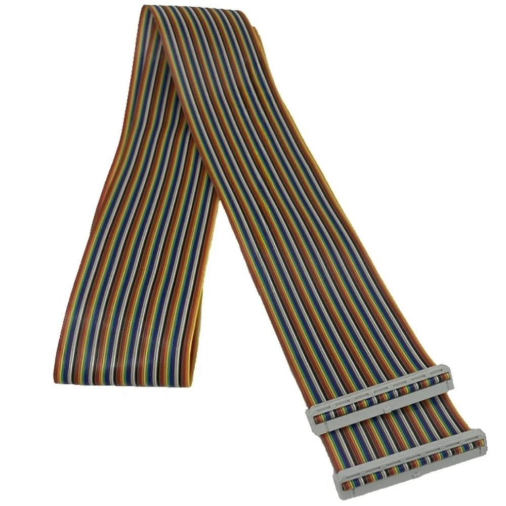 Kabel płaski FC do FC o rastrze 2,54 mm, żeński-żeński, do podłączenia ekranu LED, linia do programowania JTAG, 20~500 cm, 64-pinowy kabel ribbon GPIO