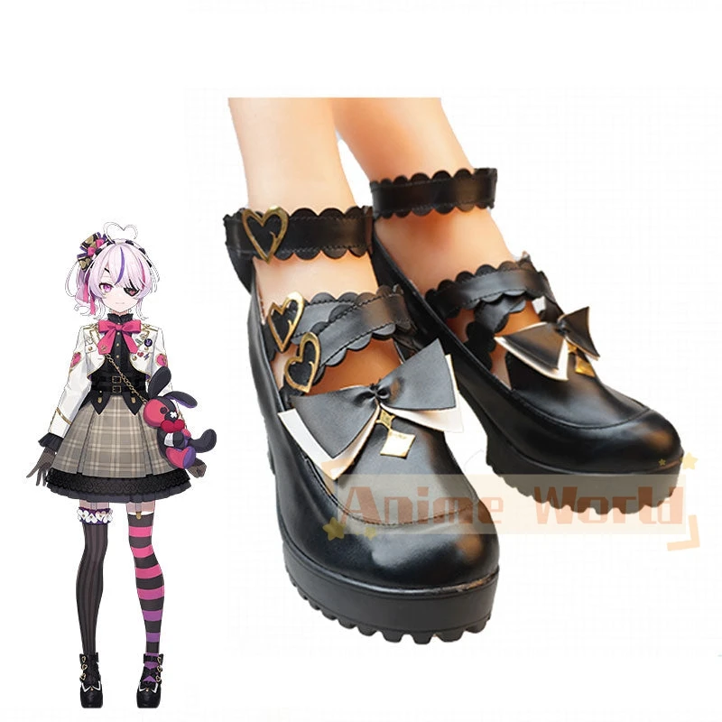 Virtual YouTuber Nijisanji ILUNA Maria Marionette Black Cosplay Shoes Halloween Carnival Boots Custom Made