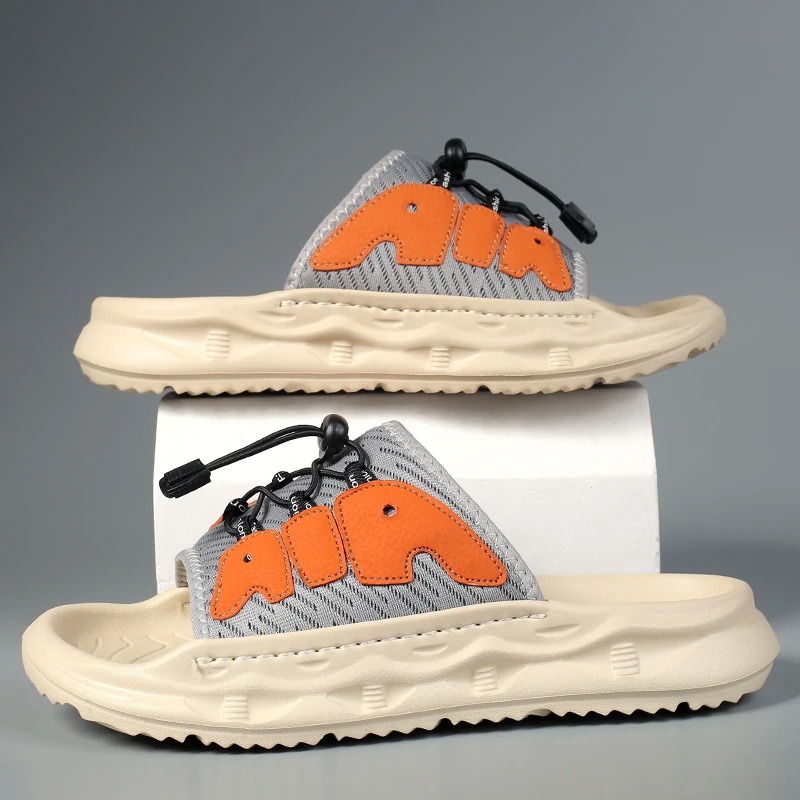 

Летние мужские нескользящие износостойкие уличные шлепанцы 2026 года, пляжные туфли с мягкой подошвой, сандалии для водных видов спорта