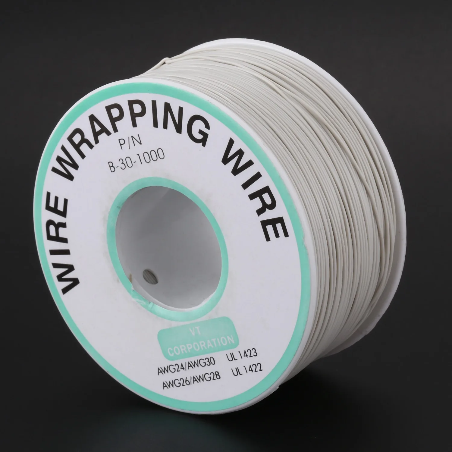 305M White PVC Coated Tin Plated Copper Wire Wire-Wrapping 30AWG Cable Roll