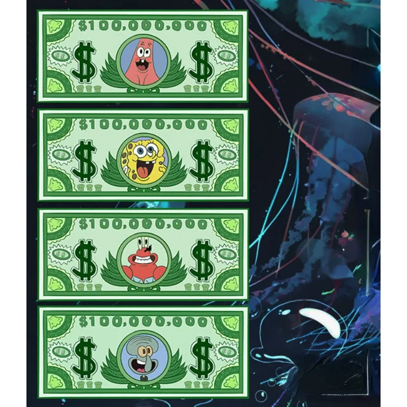 40 pz SpongeBob Banconote Cartone Animato Creativo Per Bambini Gioco di Festa Giocattoli Anime Carta Soldi Collezione Divertente Banca Nota Studente