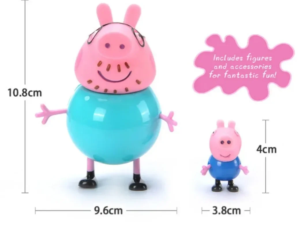 4Pcs/set Pepa Pig Toy Action Figure George Family Toys Mom and Dad Anime Party Toys Children\'s Birthday Holiday Gift