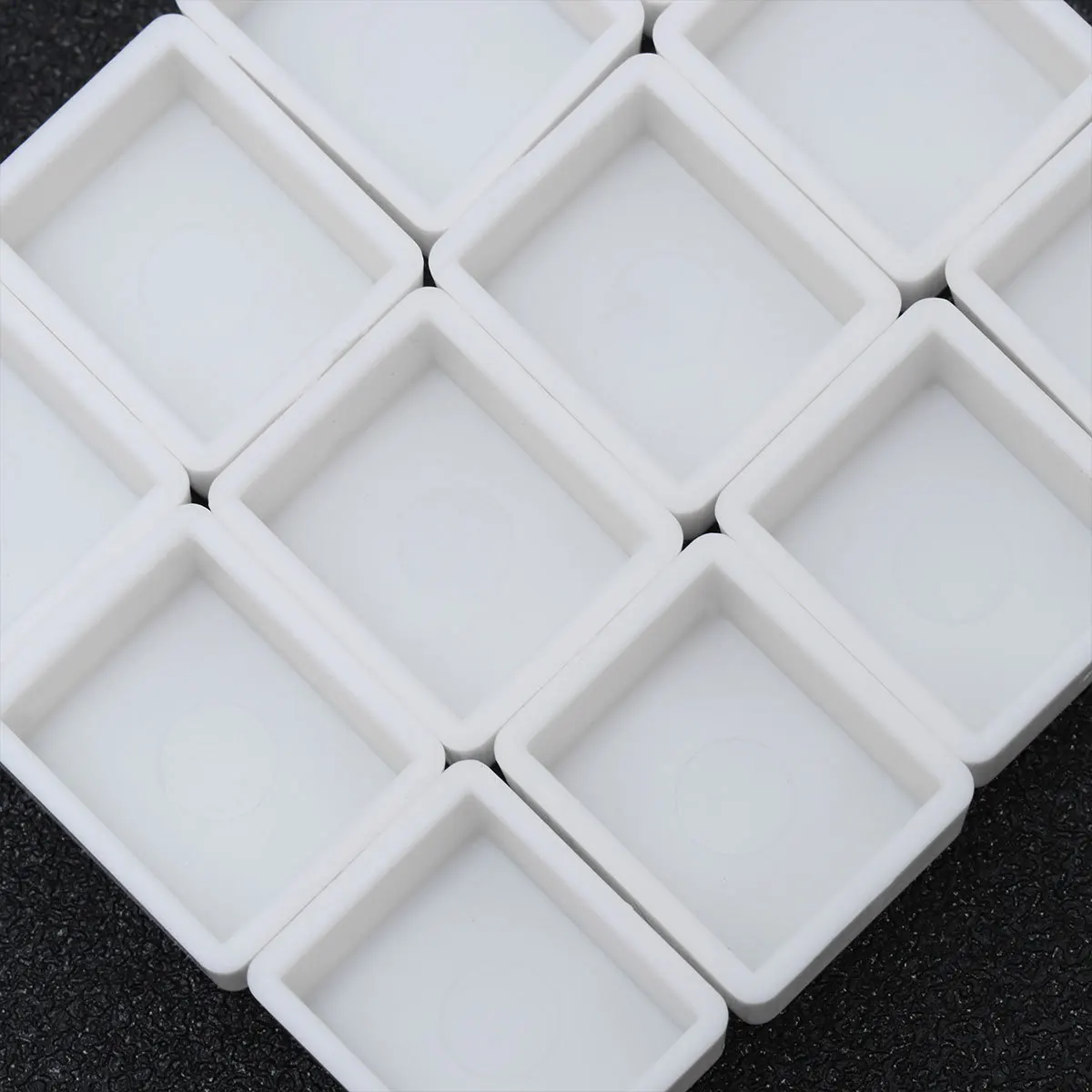 

White Plastic Empty Watercolor Pans Set of 100 Half Pan Dishes for Painting Palette DIY Refill Craft 1.9 X 1.6 X 1cm