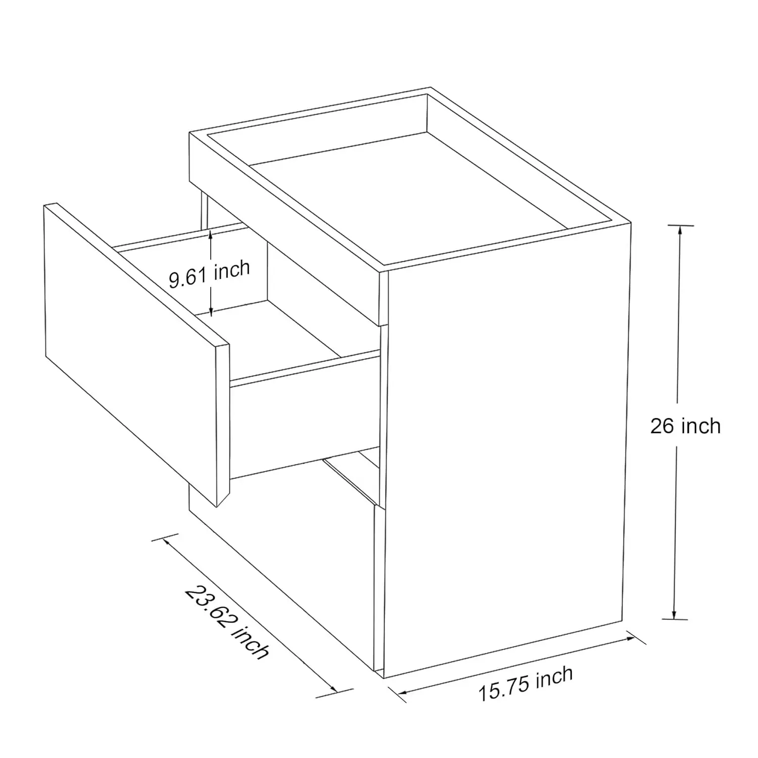 Minimalist Black White Nightstand 2
