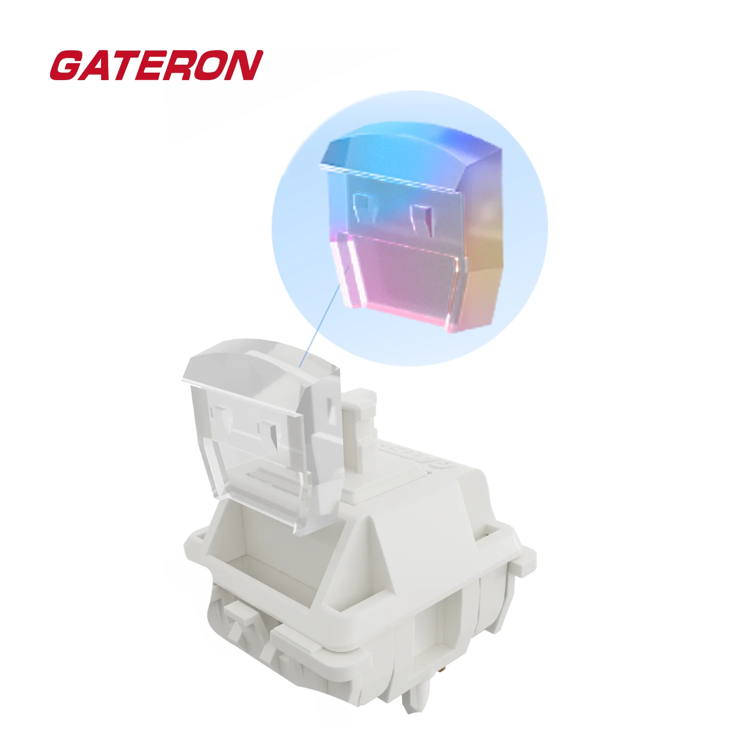 GATERON Smoothie Switch Linear Pre-lubed 5 Pin Full POM Dual Spring With Light Guide Pole DIY For Mechanical Keyboard Switches