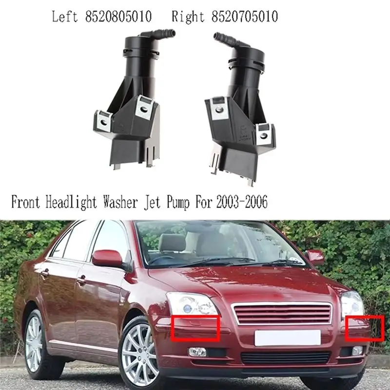 A22F-Front Headlight Washer Jet Pump Headlamp Cleaning Spray Nozzle For Toyota Avensis T25 2003-2006