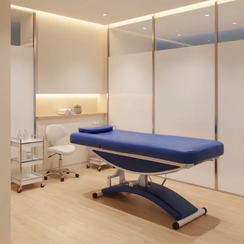 Commercial Beauty Salon Furniture High Quality Spa Equipment Blue 3 Motor Professional Electric Massage Bed