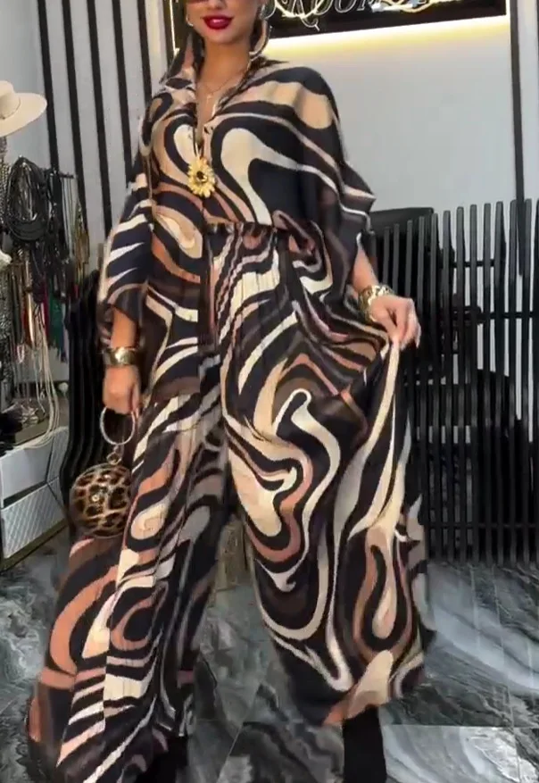 Kombinezony Damskie Jednoczęściowe Z Długim Rękawem Ogrodniczki Szerokie Nogawki Długie Spodnie Wysoki Stan Nadruk Rompery Y2k Streetwear Kombinezon Do Pracy 2025