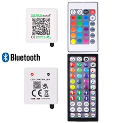 RGB LED Controler Box 1 to 2 Output 24Keys 44Keys IR Remote Bluetooth Dimmer DC5-24V For 3528 5050 Neon LED Strip Lights