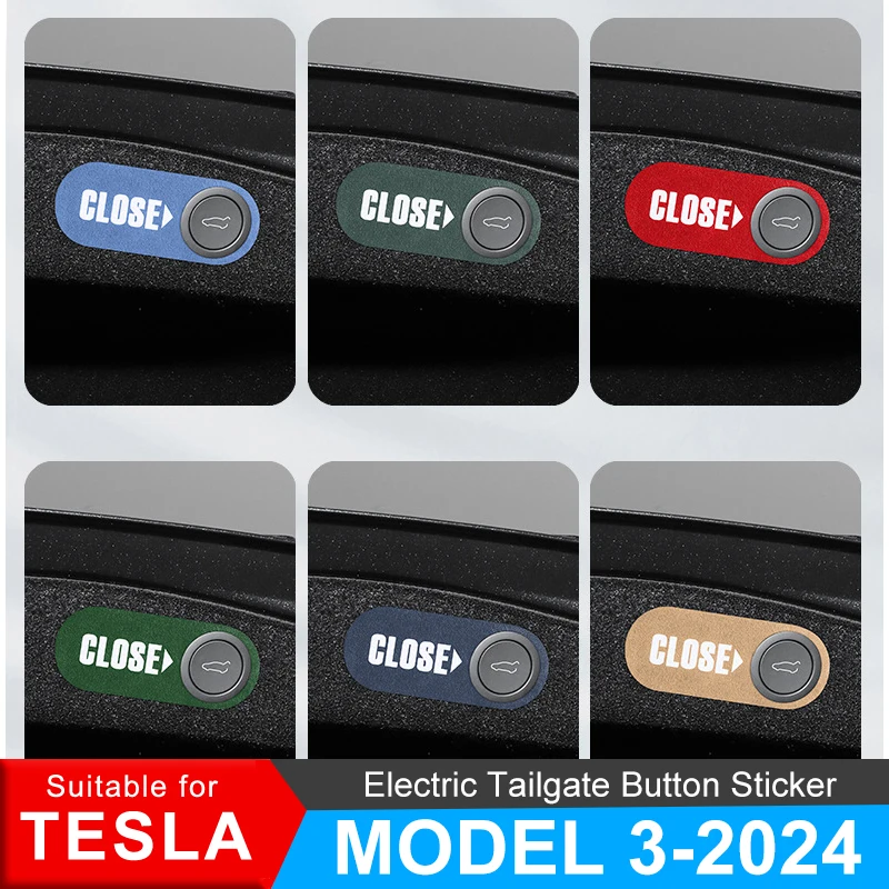 Voor Tesla Model 3 2024 Highland 3 Auto Kofferbak Elektrische Achterklep Knop Decoratie Creatieve Prompt Sticker Interieuraccessoires