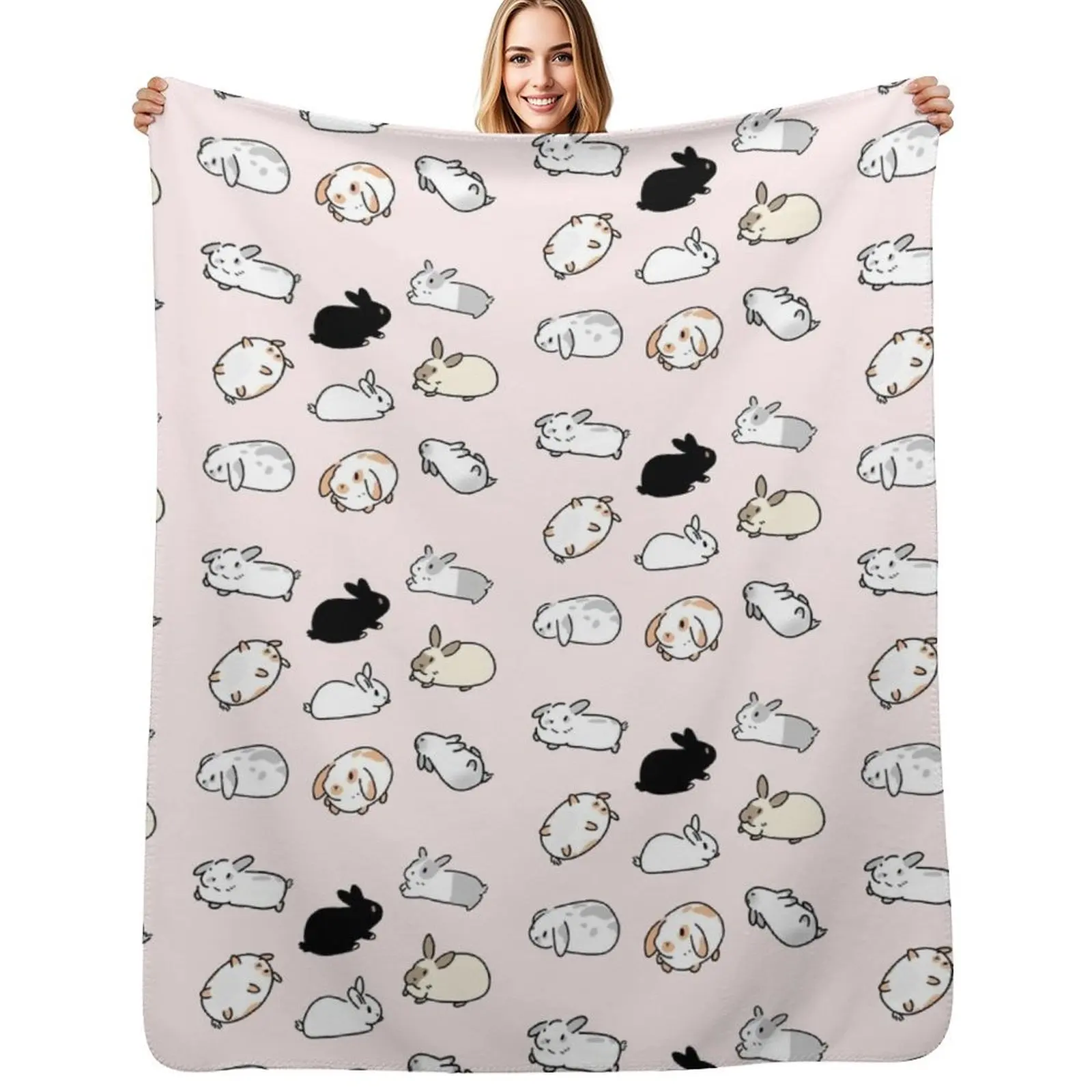 Bunny Rabbits Throw Blanket anime Tourist Bed linens decorative Sofas blankets ands Blankets