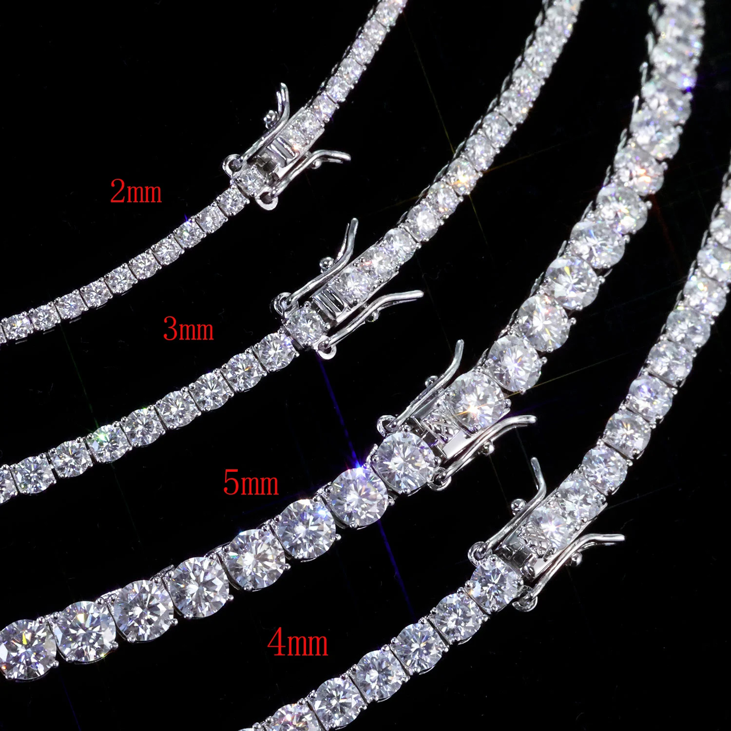 

Hip Hop Style 2026 New 2/3/4/5mm VVS Moissanite Tennis Bracelet Custom Copper Material Light Luxury Preferred Jewelry Gift
