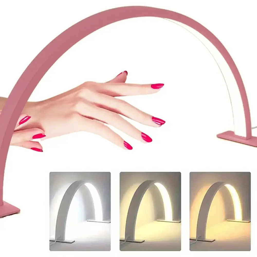 Dimmable U-shaped Nail Lamp 180-degree illumination 3 Light Color LED Nail Arc Fill Light Multi-functional Adjustable