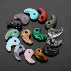 Natural Rose Quartz Opal Agate Comma YinYang Tai Chi Shape Jade Charms Pendant for Reiki Healing DIY Jewelry Accessories