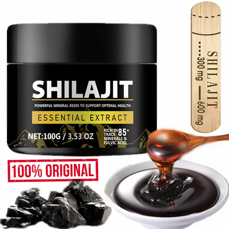 

Минеральные добавки Shilajit из чистой смолы, 1000 мг, Гималайская оригинальная с 85 + следами минералов, фульвовая кислота для красоты и здоровья, оптовая продажа