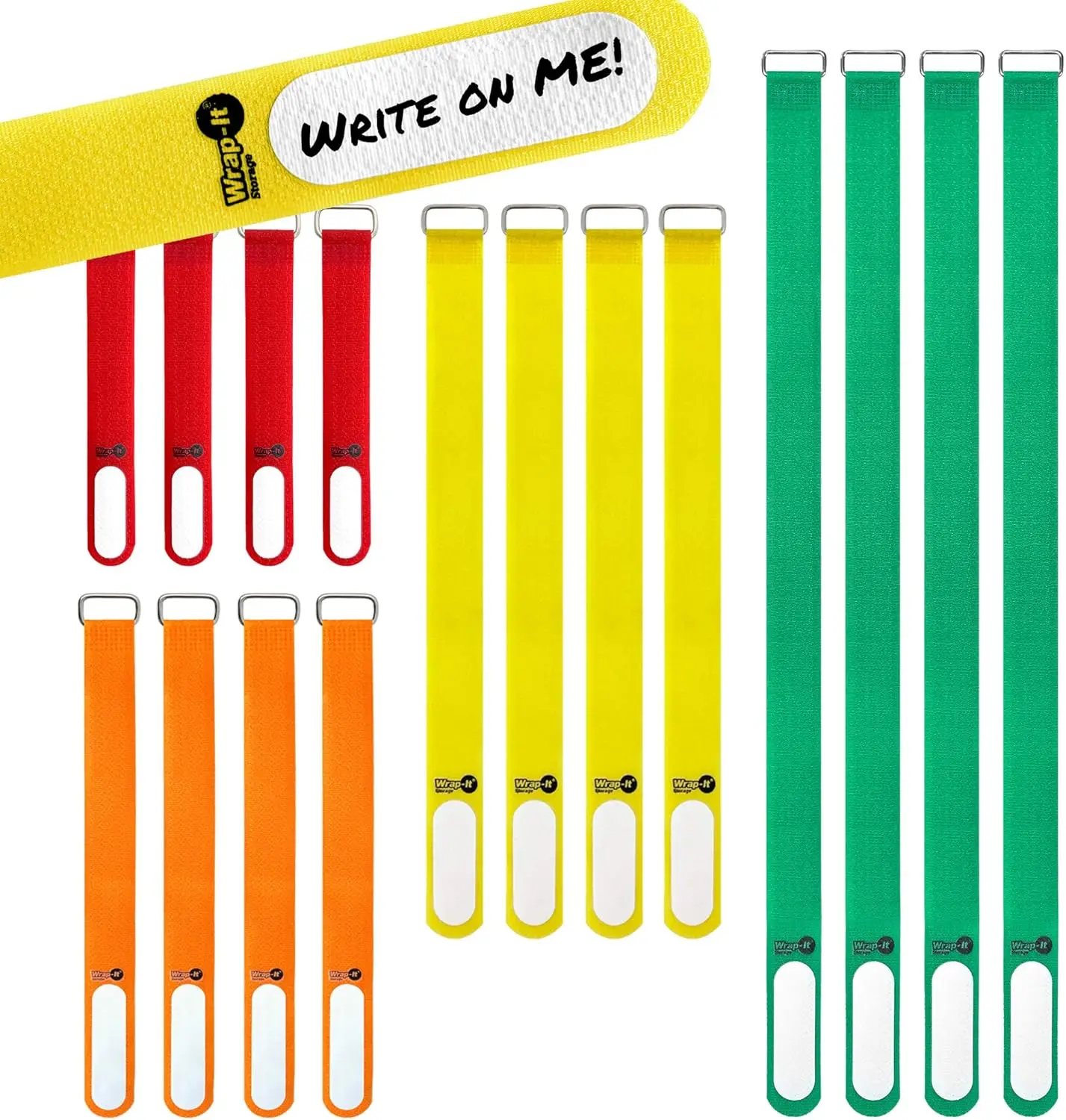 

Набор из 16 многоразовых ремешков на липучке с металлическими пряжками и этикетками для организации проводов, водонепроницаемые, регулируемые