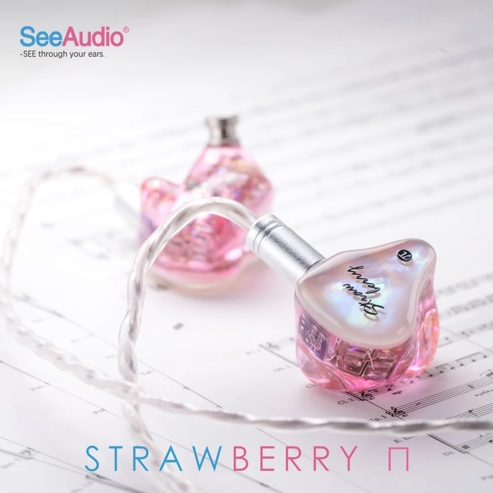 SeeAudio Strawberry PI 6BA Driver Unit HiFi In Ear Monitors Wired  Earphone Detachable 2Pin Cable Music Vocal Audiophile IEM