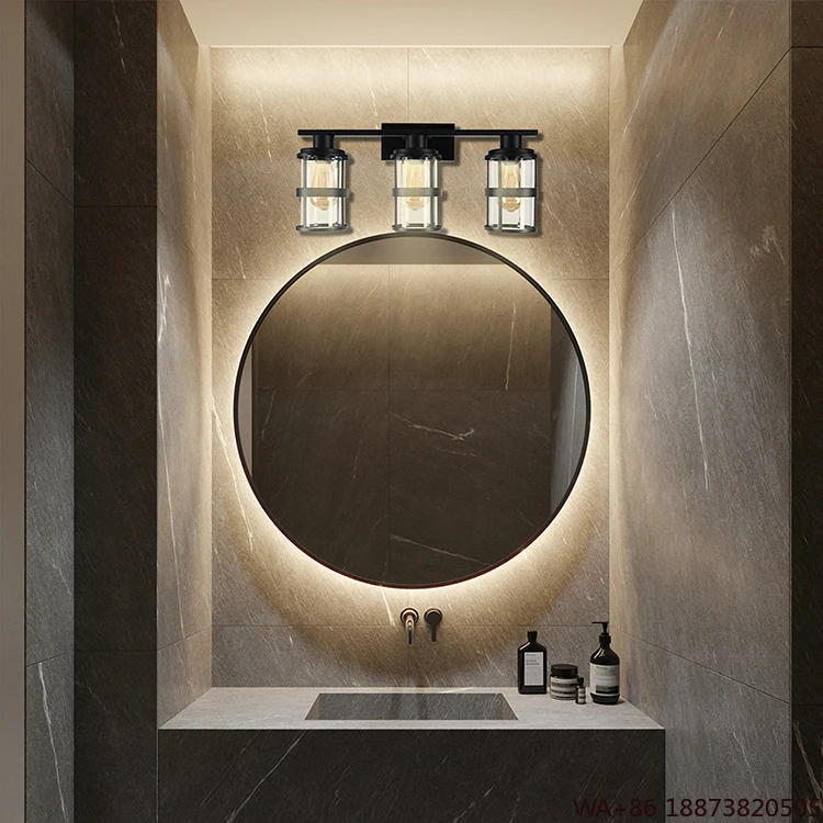 

LED Chandelier New Arrival Lighting Product High Performance 40W 3Lights Living Room Lamp Black Bathroom Vanity Lighting Mirror