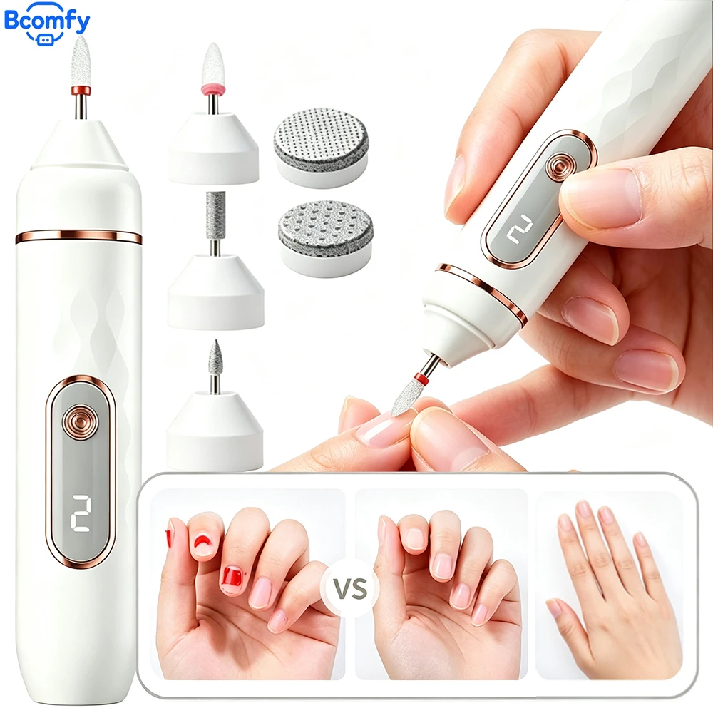 Electric Nail Grinder Digital Display Electric Foot Callus Remover Portable Adjustable Speed Nail Drill for Home Foot Nail Care