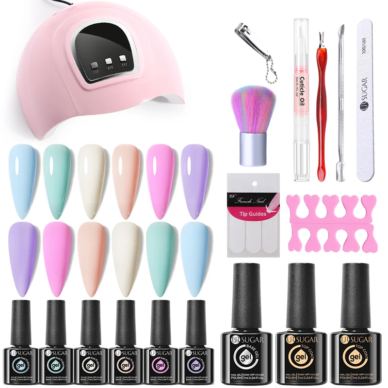 UR SUGAR Nail Gel Kit Acrylic Nails Set With 36W UV LED Lamp Dryer 12 Colors Gel Polish Kit Soak Off Manicure Tools Set