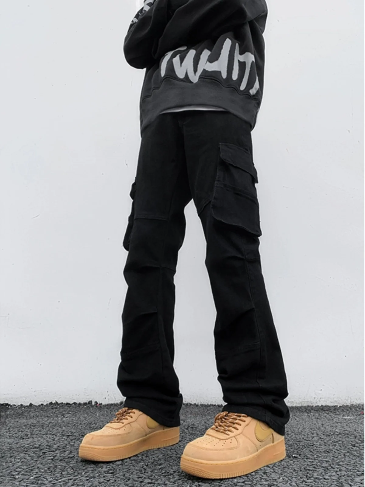 

Мужские джинсы Bla свободного прямого кроя в стиле ретро, американские рабочие брюки в уличном стиле, весенне-осенние широкие длинные брюки для подростков