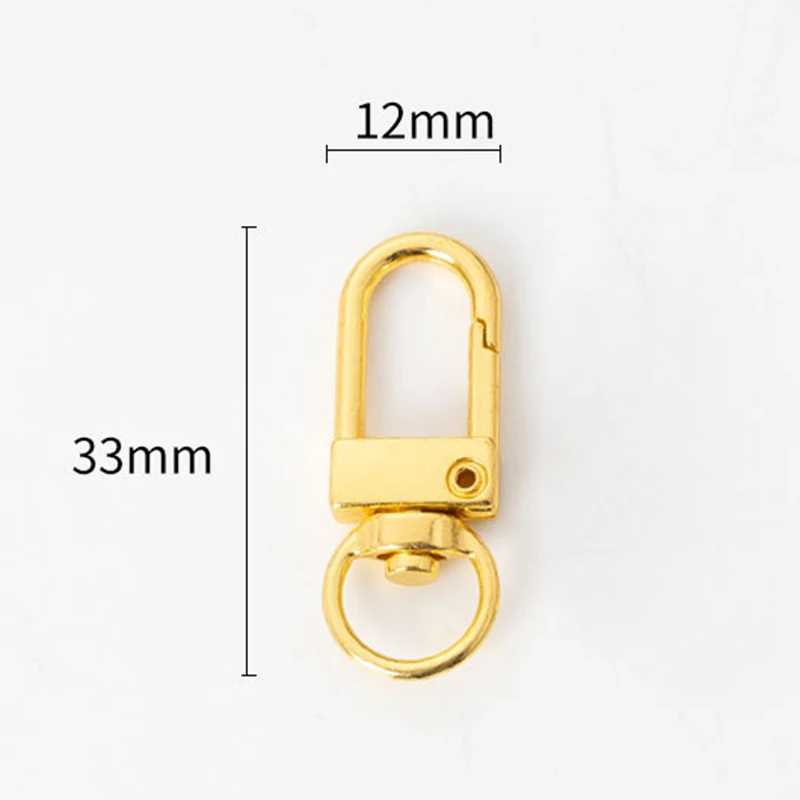 10Pcs 12x33mm Alloy Snap Lobster Clasp Hooks Gold Silver Plated for DIY Jewelry Making Keychain Key Ring Chain Findings Supplies