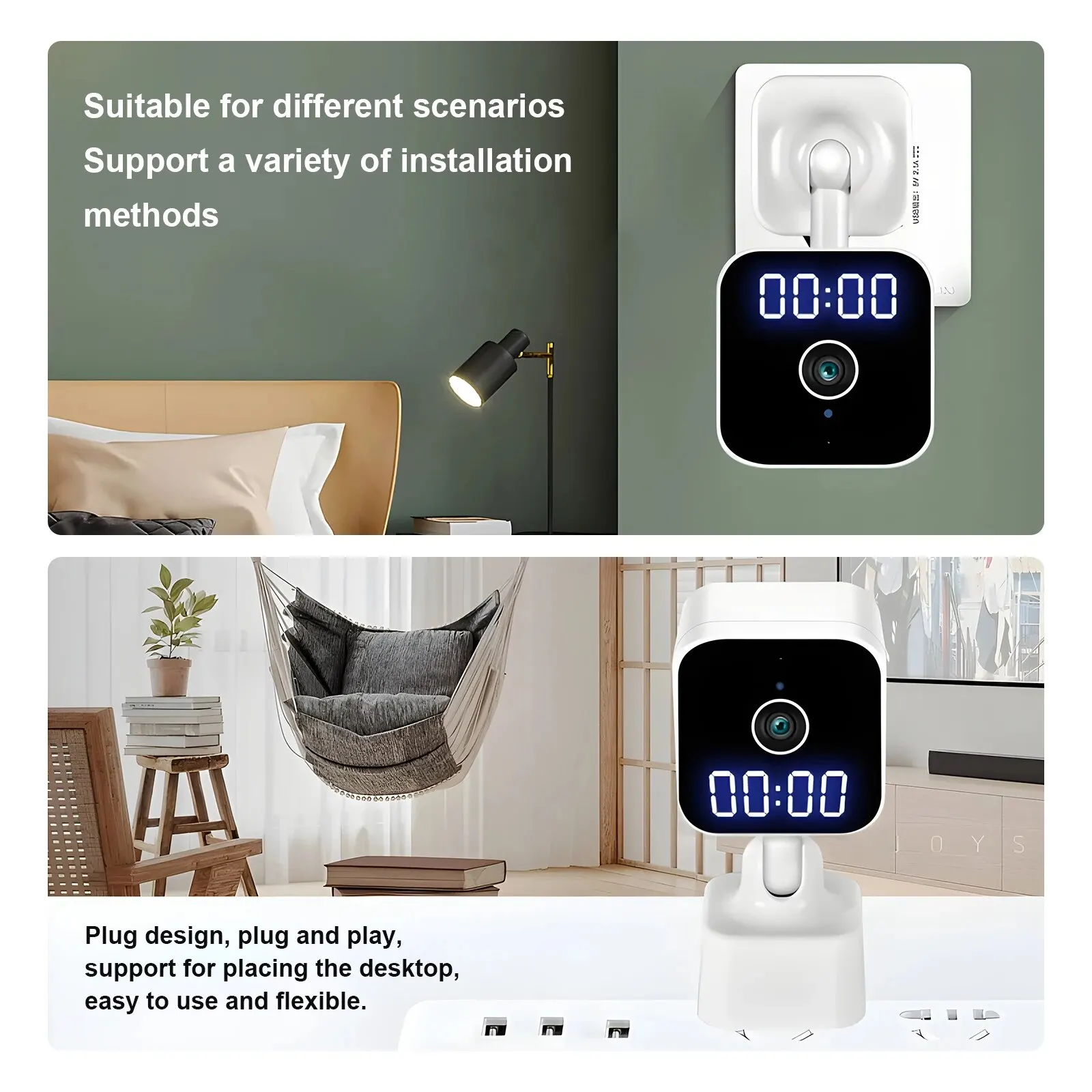 DBIT Wifi Survalance Camera 1080P HD Tuya Time Monitor Night Vision Two-Way Voice Smart Home 360 ° Wifi Camera Plug and Play