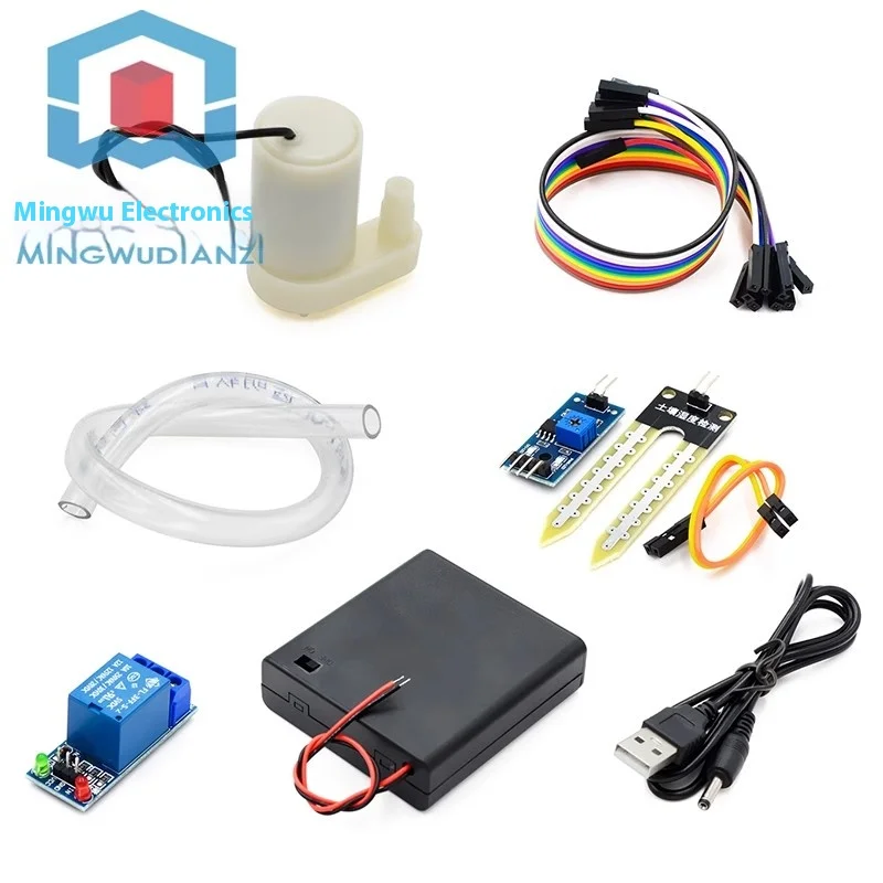 DIY Automatic Irrigation System Self Watering DIY Kit Garden Planting Water Pump Soil Moisture Sensor Relay Module for Arduino